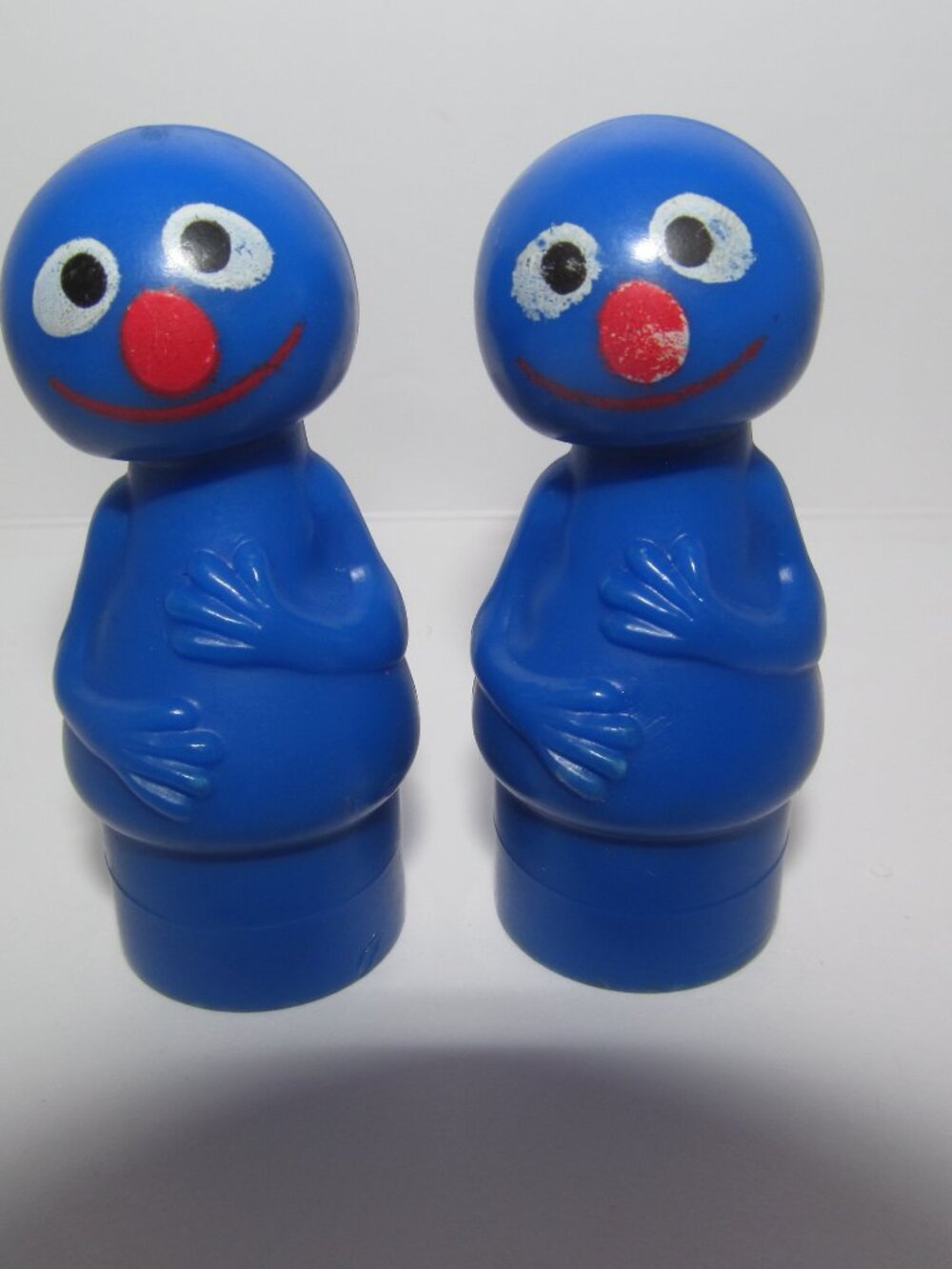 Sesame Street Grover 1971 Fisher Price Little People Figure Set of 2 Vintage